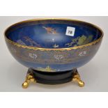 Carlton ware blue ground chinoiserie bowl and stand,