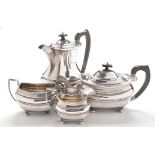 A matched George V four piece tea service, by S.