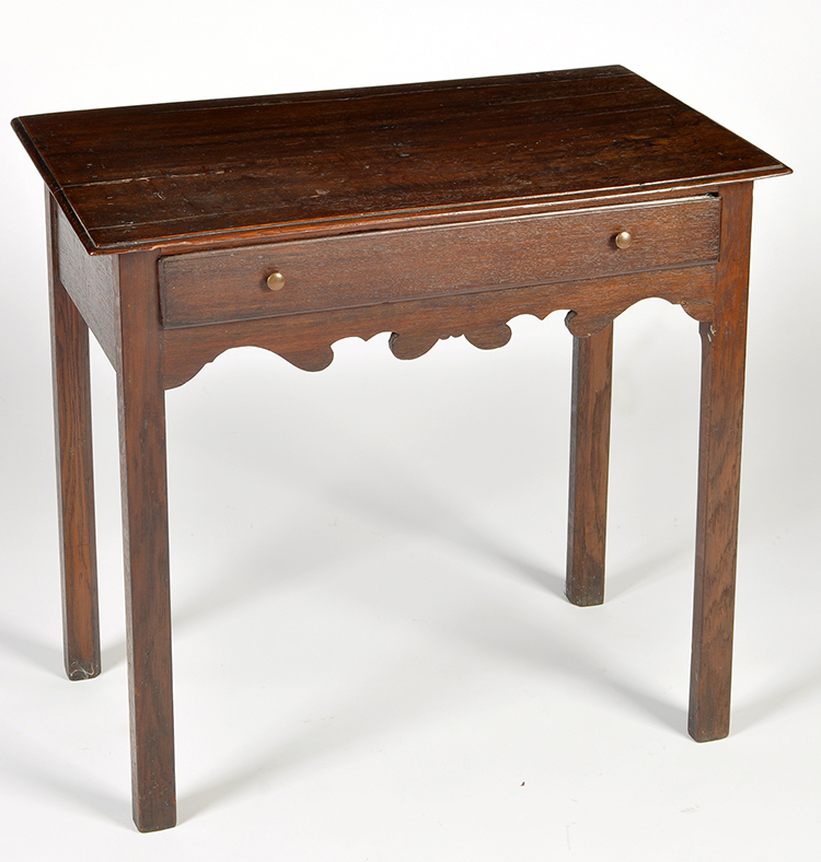 A late 18th Century oak lowboy,