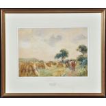 John Atkinson (1863-1924) A horse-cart passing a cornfield, signed, watercolour, 26.5 x 37.