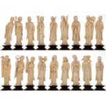 Rare set of eighteen Chinese carved ivory luohans,