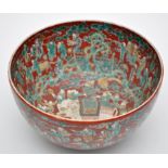 Sino-Japanese red enamel ground bowl,