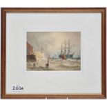 Thomas Bush Hardy (1842-1897) "Coming into Portsmouth", signed and dated 1890, watercolour,