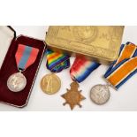 Three WWI General Service Medals, awarded to 636 Acting Corporal T.