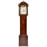 A 19th Century oak longcase clock, the painted dial with roman numerals,