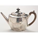 A George III teapot, by George Smith II and Thomas Hayter, London 1804, shaped oval form,