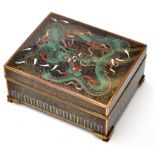 Japanese cloisonne enamel hinged box, rectangular,