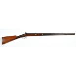 A 19th Century percussion sporting gun, the 11 bore barrel over ramrod with short fore-stock,