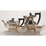 George VI four piece tea service, by Viners, Sheffield 1947,