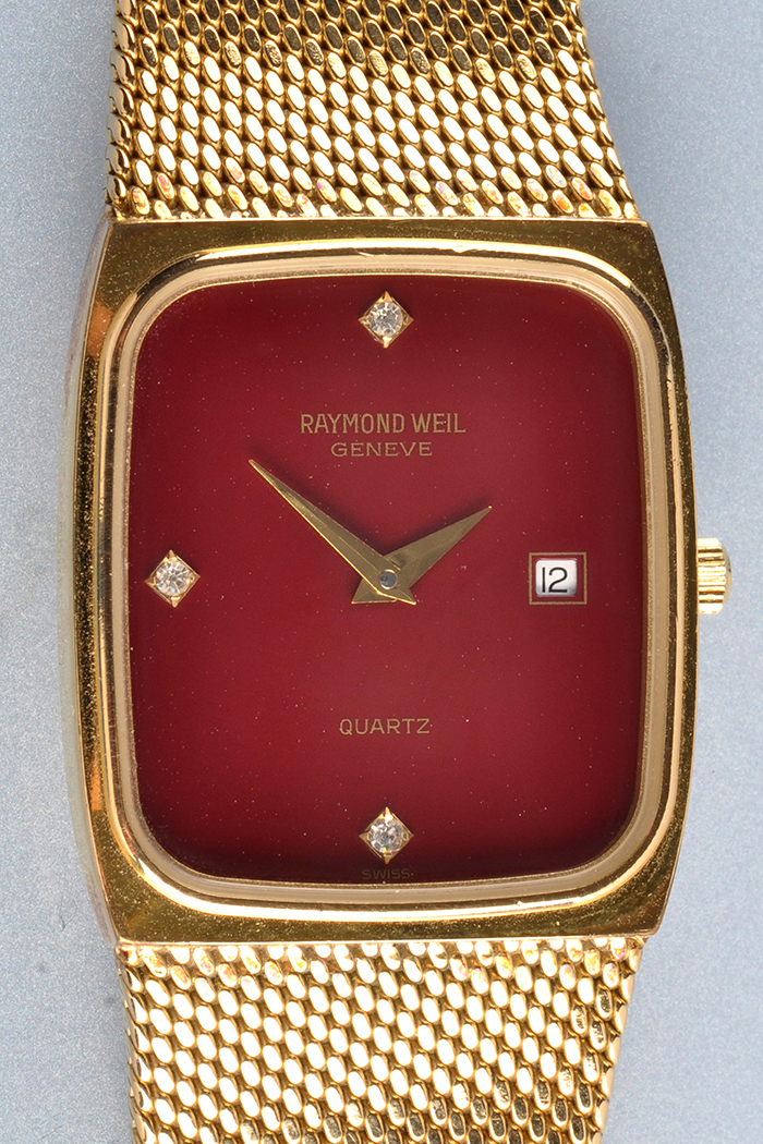 Raymond Weil: a ladies 18k gold plated quartz wrist watch,