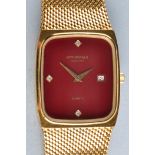 Raymond Weil: a ladies 18k gold plated quartz wrist watch,