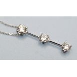 A diamond drop pendant necklace,