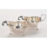 A pair of George V sauce boats, by A & J Zimmerman Ltd, Birmingham 1926,