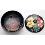 Moorcroft blue ground 'Pomegranate and Berries' pattern bowl,