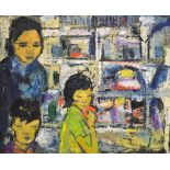 Cuy Sichel - 'Small Family',  Chinese abstract, oil on canvas, 65 x 80 cm,