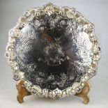 A George II silver salver with shell and