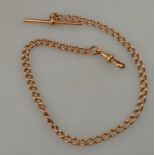 A Victorian 9ct rose gold curb style Alb