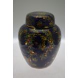 Thomas Forester & Sons Ltd - a large kyoto ware ovoid jar and cover, blue ground decorated with