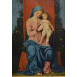 After Andrea Mantegna - The Virgin and Child Enthroned, oil on canvas,
