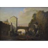 William Traies (1789-1872) attrib - The water pump, oil on panel,