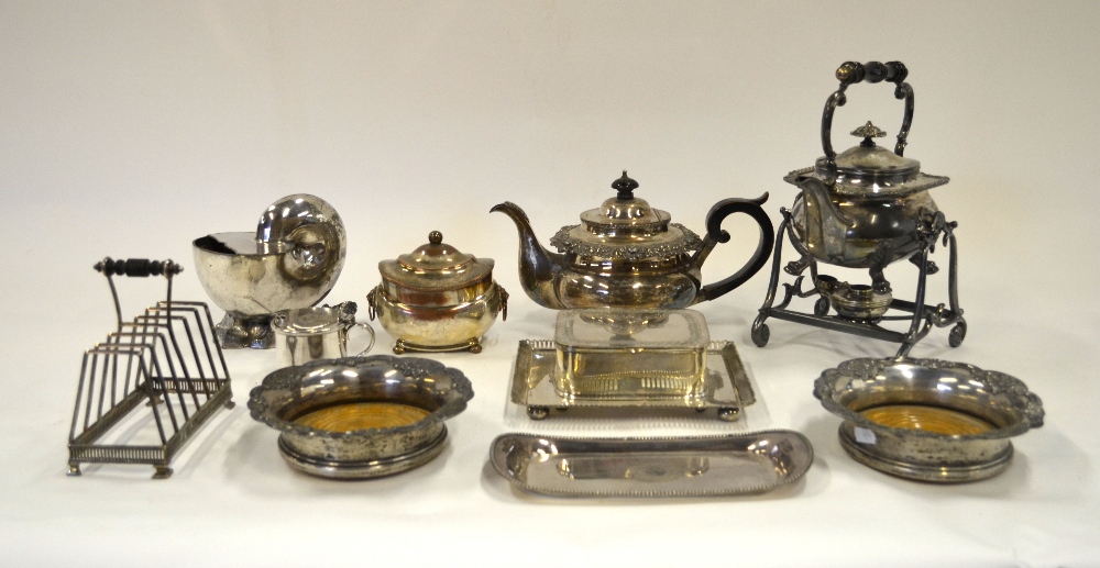 A quantity of 19th century plated wares, including Regency sugar basin and cover, - Image 2 of 4