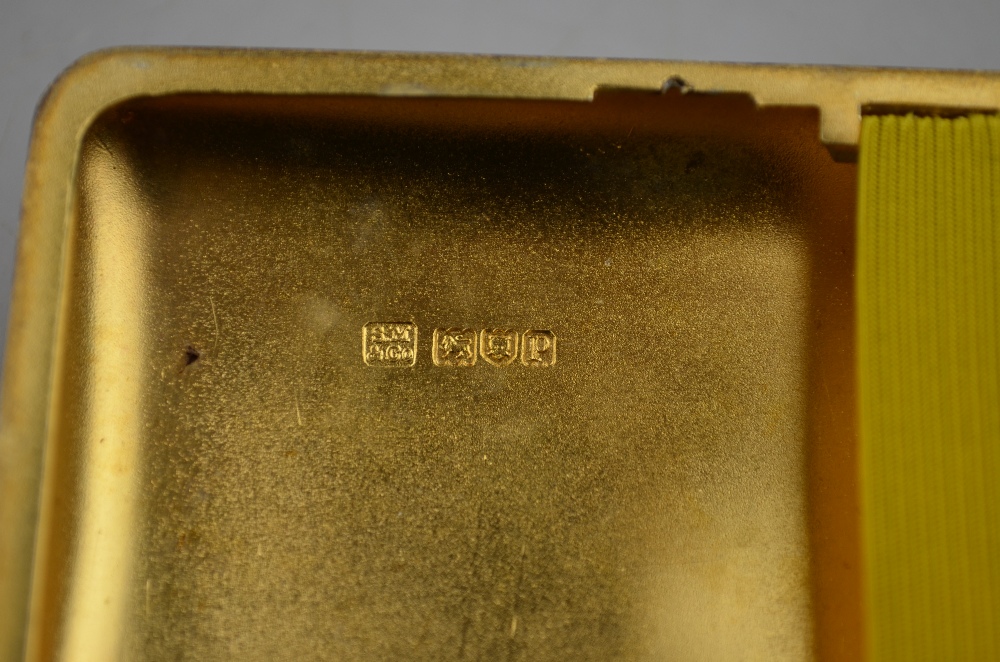 A silver cigarette case with button catch and gilt lining, Samson Morden & Co. - Image 3 of 4