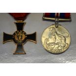 An Italian 11th Army cross for the Albanian Front to/w a British 1939/45 war medal (2)