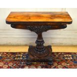A good quality early Victorian rosewood card table,