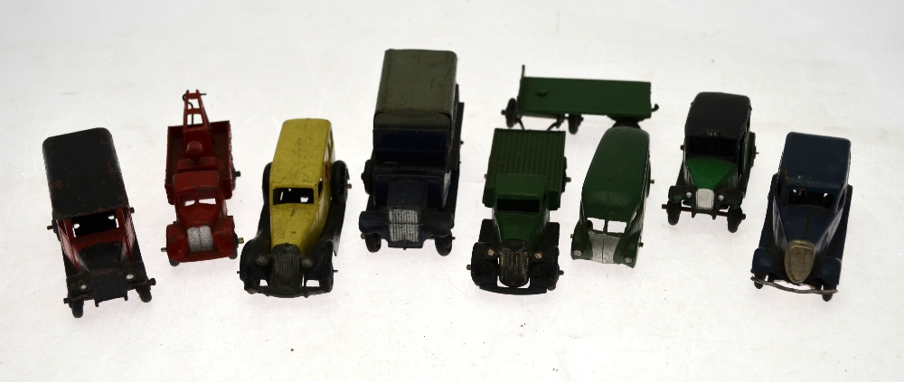 A selection of unboxed vintage Dinky commercial and other vehicles:- 25s Six-Wheeled Wagon, 34b