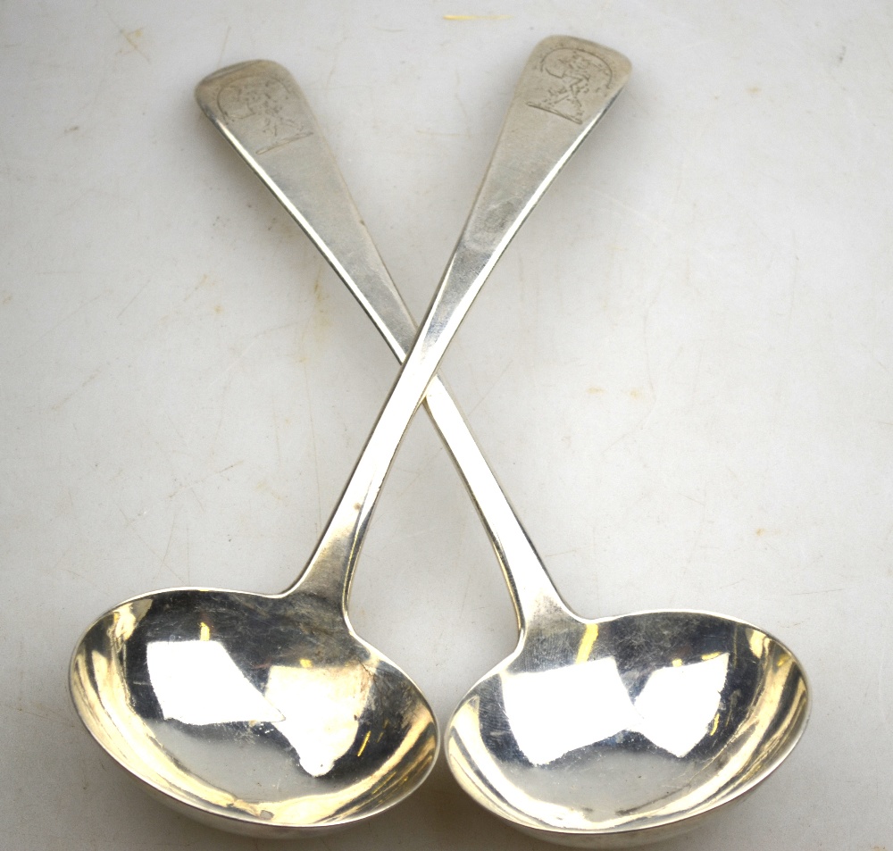 A pair of George IV silver OEP sauce ladles, Francis Higgins, London 1820, 3.