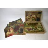 A French cube puzzle with six chromolithographic images of animals,