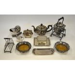 A quantity of 19th century plated wares, including Regency sugar basin and cover,