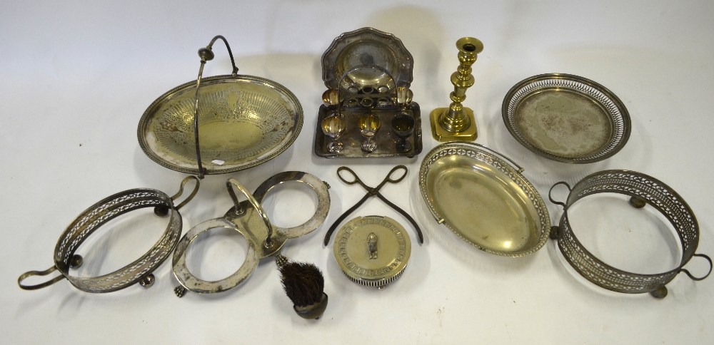 A quantity of electroplated items, including an egg-cup cruet, - Image 2 of 4