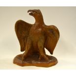 A large salt glaze stoneware model of an eagle, wings outswept, late 19th century, no factory marks,