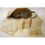 Assorted 19th century and other lace pieces, including a Maltese lace top, a long-sleeves lace top,
