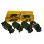 Dinky models - Four boxes Army vehicles - Armoured Command Vehicle 677, 3-Ton Wagon 621, Covered