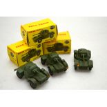 Dinky models - three boxed Armoured Cars 670 (3) Condition Report One apparently unplayed with box