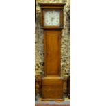 James Nicholson, Farnham, an early 19th century oak thirty hour longcase clock, the brass movement