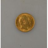 An Edwardian half sovereign,