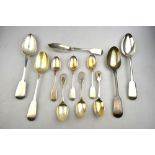Four Exeter assay fiddle pattern table spoons:- Joseph Hicks, 1822,