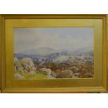 B Morrish - Hey Tor and Hound Tor, Dartmoor, watercolour, signed lower left,