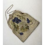 A Continental decorative glass bead evening bag with .