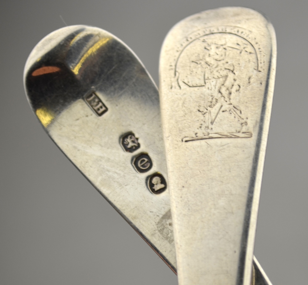 A pair of George IV silver OEP sauce ladles, Francis Higgins, London 1820, 3. - Image 3 of 5