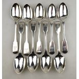 A set of ten Victorian silver fiddle pattern teaspoons, Goldsmiths Alliance (Samuel Smily),