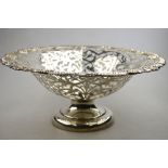 A foliate-pierced stemmed fruit bowl, James Dixon & Son, Sheffield 1926, 20.3 oz.