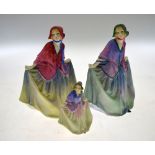 Three Royal Doulton figures of 'Sweet Anne' - HN 1031, HN 1918 and a small version, 10 cm (3)