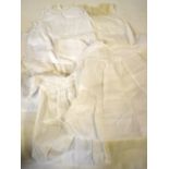 Two boxes of laundered cotton Victorian infant's clothing to include lace edged,