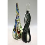 A pair of Murano glass twisted sculptures, 25.