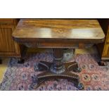 A Victorian rosewood card table,