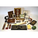 Various collectables, including an ebonised book-slide with nickel mounts,